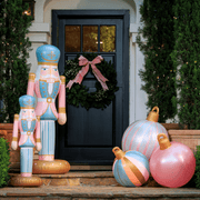 5 Ft Tall Inflatable Pink Nutcracker. Indoor or outdoor Christmas Decorations